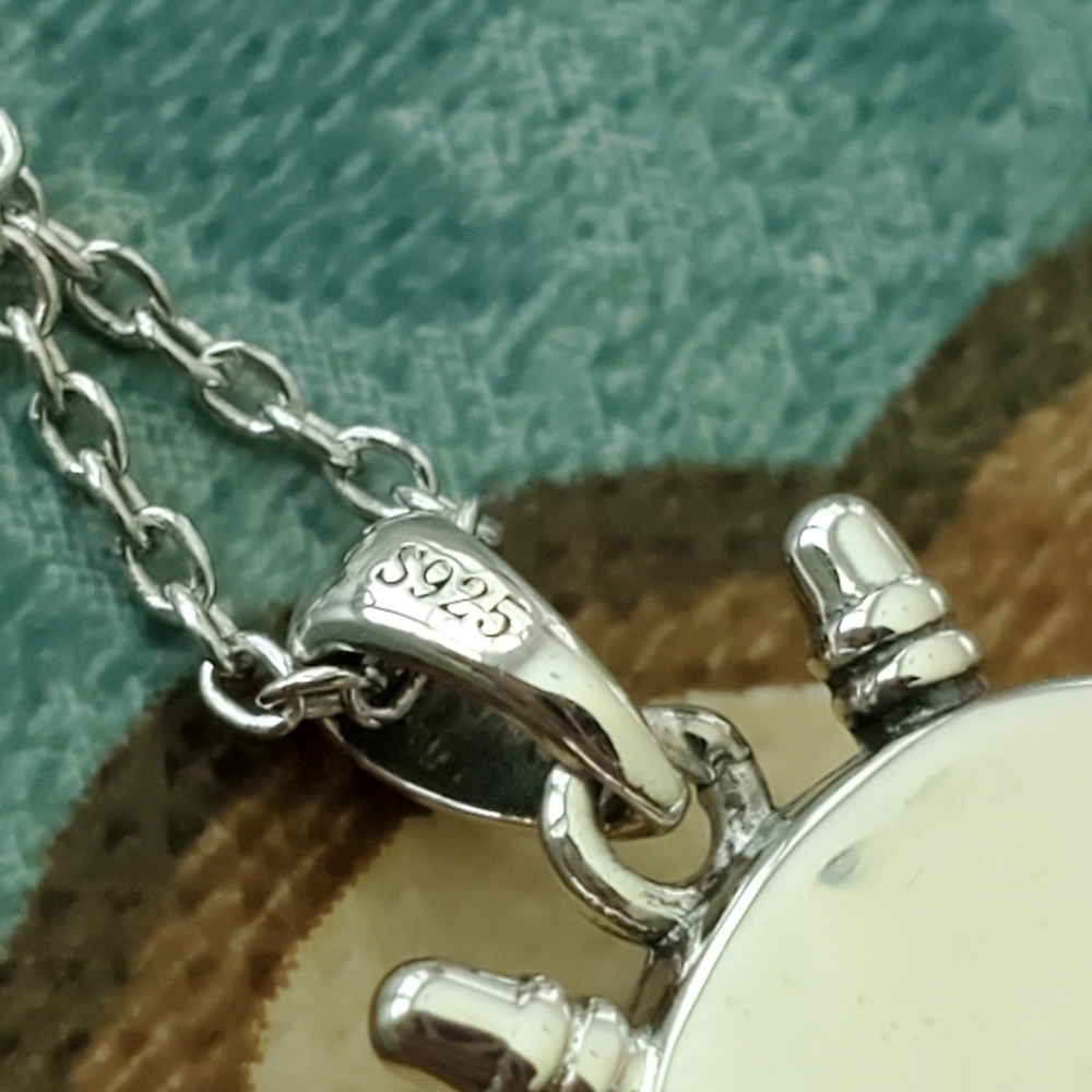 D18 Sterling Locket Compass Rudder Keepsake - Picture 9 of 9